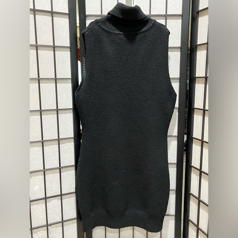 LE LIS Sleeveless BODYCON Black Turtleneck Knit SWEATER DRESS SIZE L